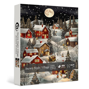 Snowy Night Village Punti di puzzle 1000 pezzi